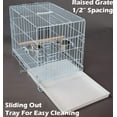 thumbnail image 4 of 20" Metal Foldable Bird Parrot Travel Veterinary Carrier Wire Cage with Wooden Stand Perch and Stainless Steel Dishes, 4 of 9