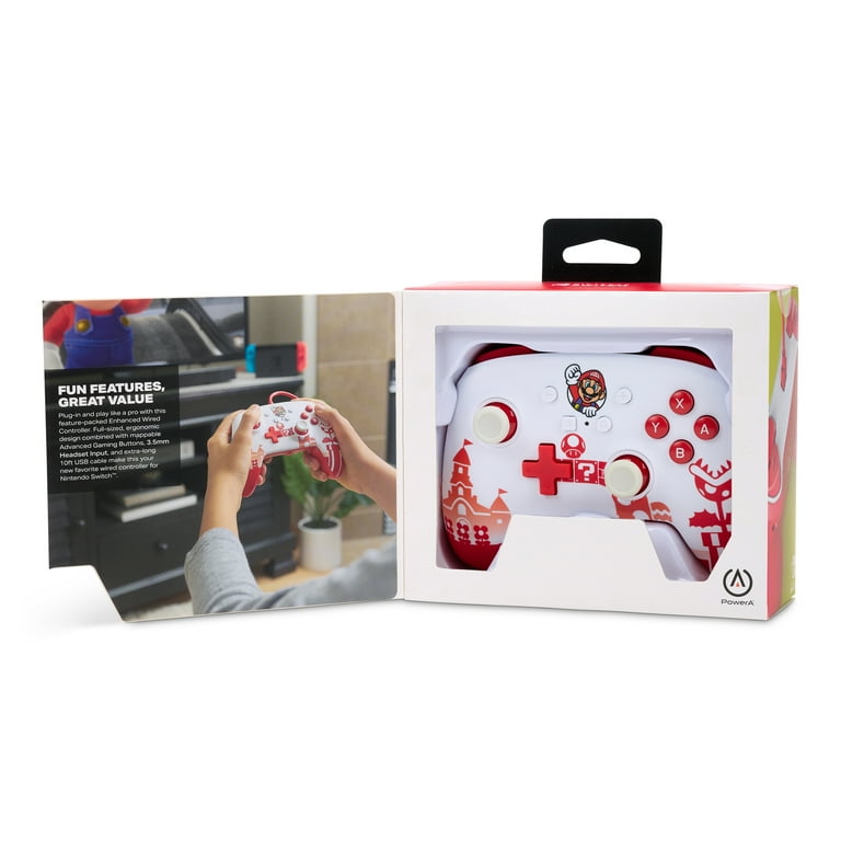 PowerA Enhanced Wired Controller for Nintendo Switch Mario Red