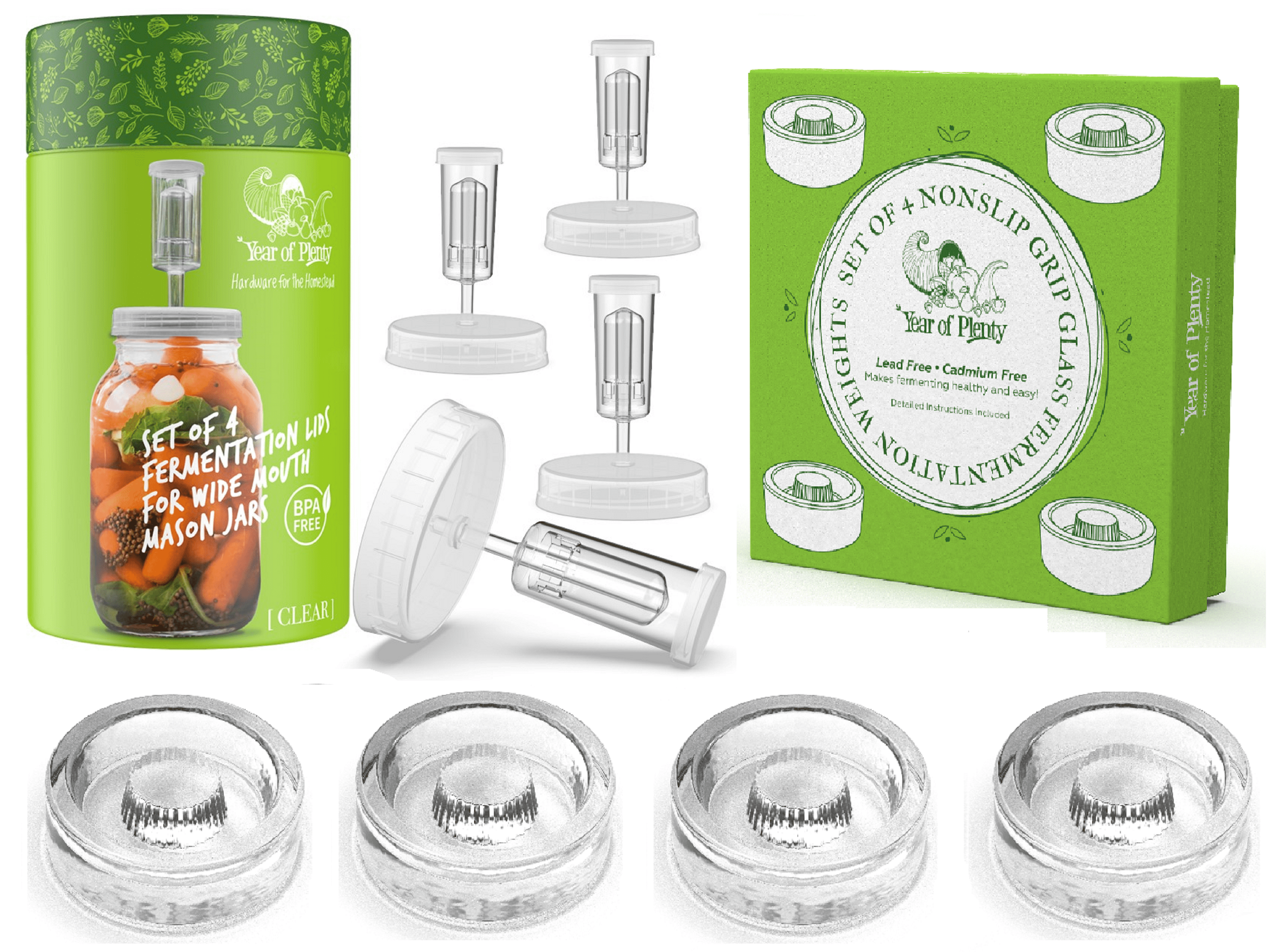 Year of Plenty Fermentation Set Includes 4 NonSlip Grip Glass