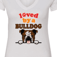 thumbnail image 4 of Inktastic English Bulldog Dog Women's V-Neck T-Shirt, 4 of 5