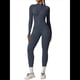 thumbnail image 3 of Mono de Entrenamiento de Larga para Mujer, con Cremallera, Pantalón y Mono Ajustado. Azul Oscuro L, 3 of 10