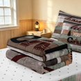 thumbnail image 5 of Erosebridal Camping Theme Zipper Full Size Comforter Sets with Fitted Sheet and 2 Pillowcases, Brown Farmhouse Zipper Bedding Set, Reversible, 5 of 7