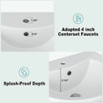 thumbnail image 6 of Faitaliicy 20" X 17" Pedestal Bathroom Sink Modern U-Shape Ceramic Pedestal Sink Compact White Pedestal Sink With Overflow And Single Faucet Hole, 6 of 8
