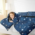 thumbnail image 4 of Manfei Stars Moon Planet King Size Comforter Sets,Space Starry Bedding Comforter Set,Dreamy Blue Bedding Set For Teens,Breathable Home Decor Reversible,3pcs, 4 of 8