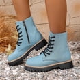 thumbnail image 2 of Women's Ankle Boots Fashionable Round Toe Denim With Lace Up Design and Heel for Stylish Comfort in Daily Wear and Work, 2 of 9