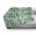 thumbnail image 3 of Palm Leaf Soft Flannel Fleece Throw Blanket, Exotic Fantasy Abstract Coconut Tree Silhouettes Green Jungle, Cozy Plush for Indoor and Outdoor Use, 60" x 80", Forest Green Lime Green, by Ambesonne, 3 of 6