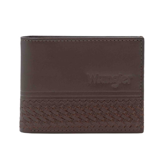 Men's Wrangler Bifold Basket Weave Wallet with Wing