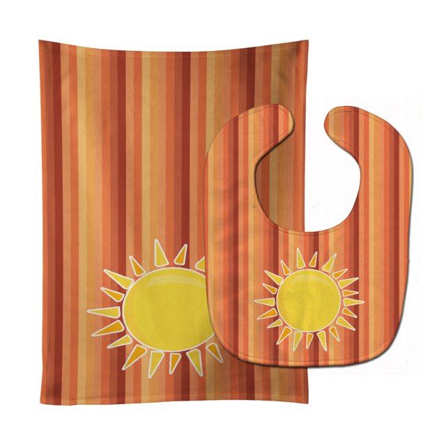 Babero y paño para eructar Treasures, sol con rayas, grande Caroline's Treasures BB6924STBU