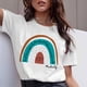 thumbnail image 4 of Camiseta de profesora de arcoíris, moda de verano, Harajuku, viento, letras de arcoíris, camiseta de manga corta de talla grande, Tops de tendencia para mujer, 4 of 5