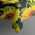 thumbnail image 3 of Black Green Leaf Sunflower Pattern Rectangle Tablecloth 60"x84",Waterproof Polyester Rectangle Table Cloth, Wipeable Spillproof Polyester Tablecloth for Dining, Camping, Indoor and Outdoor, 3 of 5