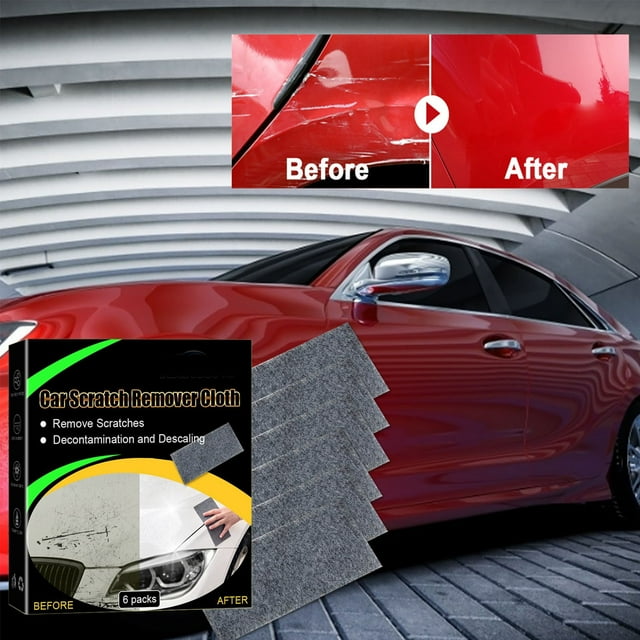 Toallitas para eliminar arañazos de coche | Paños de limpieza para reparación de pintura | Elimina las manchas de agua Acabado de cera abrasiva | Apto para todos los colores de coche | 4 Cajas |