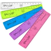 6 inch / 15cm Transparent Colored Plastic Rulers - Shatter Resistant - Pack of 5 - Mixed - Ashton and Wright