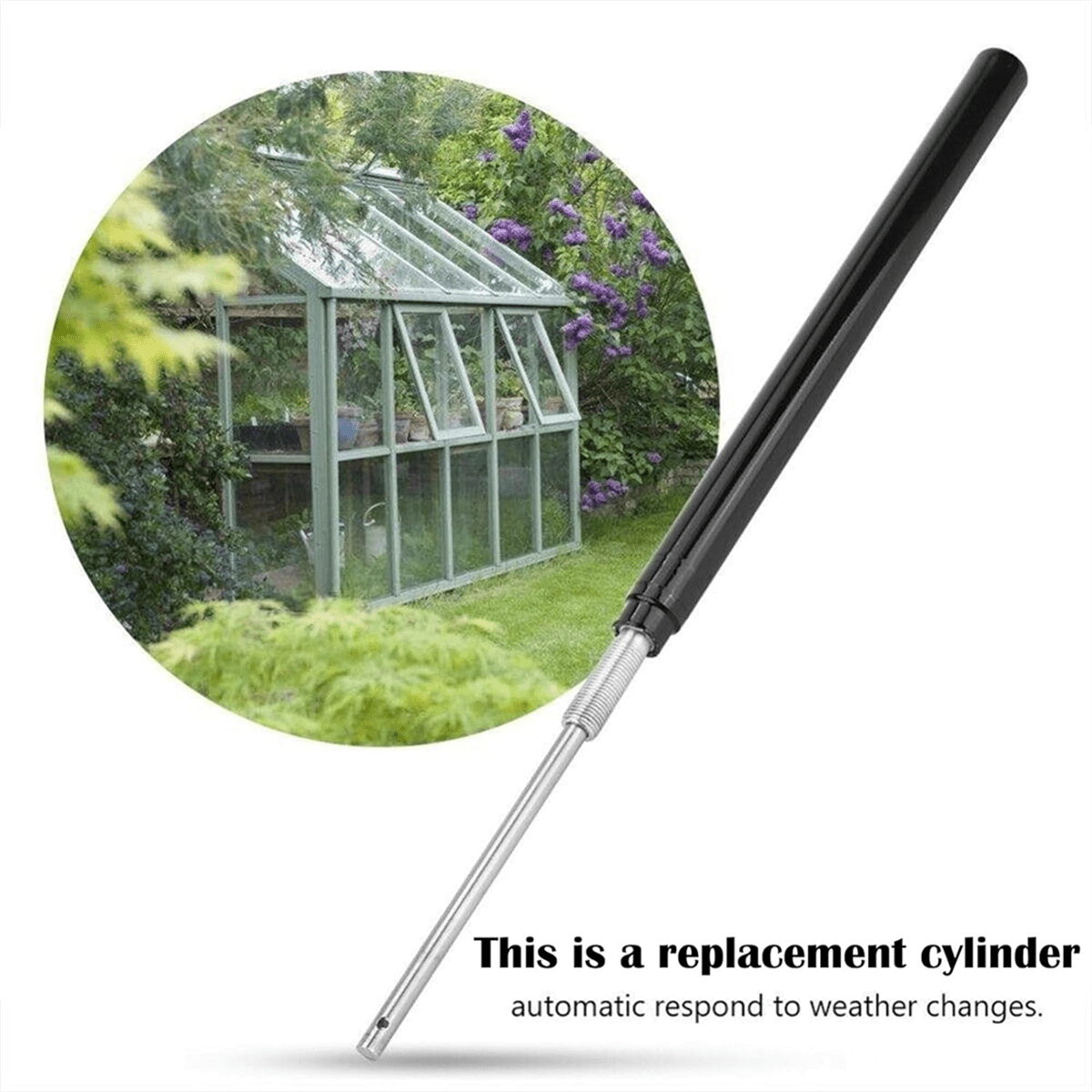 2PCS Auto Dual Spring Opener Automatic Greenhouse Window Opener Roof Vent Opener Garden Ventilation Black & Silver Aluminum alloy