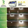 thumbnail image 4 of Lámpara solar de pared exterior con sensor de movimiento de 288 LED, luz de seguridad para jardín, IP65 resistente al agua, gran angular de 270°, con alimentación solar., 4 of 4