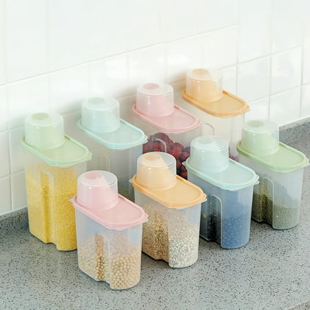 

Xunyuan Transparent Storage Tank with Measuring Cup Plastic Dried Fruit Grain Storage Box Kitchen Gadget