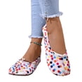 thumbnail image 4 of Women's Casual Split Toe Colorful Polka Dot Walking Shoes, Flat Low Cut Design with Breathable Lining and Cushion Sole, Slip on Sneakers for Daily Leisure Wear, 4 of 7