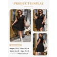 thumbnail image 3 of Vestido Eytino de encaje con cuello en V y manga corta con volantes, talla grande, 2 unidades, negro, 3 of 6