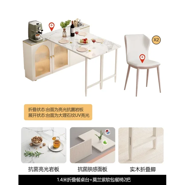 Aparador, mesa de comedor, armario retráctil integrado para apartamento pequeño, hogar, sala de estar
