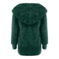 thumbnail image 6 of Honeeladyy Womens Winter Jacket Long Sleeve Solid Fuzzy Fleece Open Front Hooded Cardigans Coats Outerwear with Pocket Green M, 6 of 6