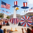 thumbnail image 6 of AZXY 4th of July Porch Goose Outfits, Patriotic Hat & Tulle Tutu Costume Set for 23 Inch Large Goose Statue, Independence Day Lawn & Outdoor Decor, 6 of 6