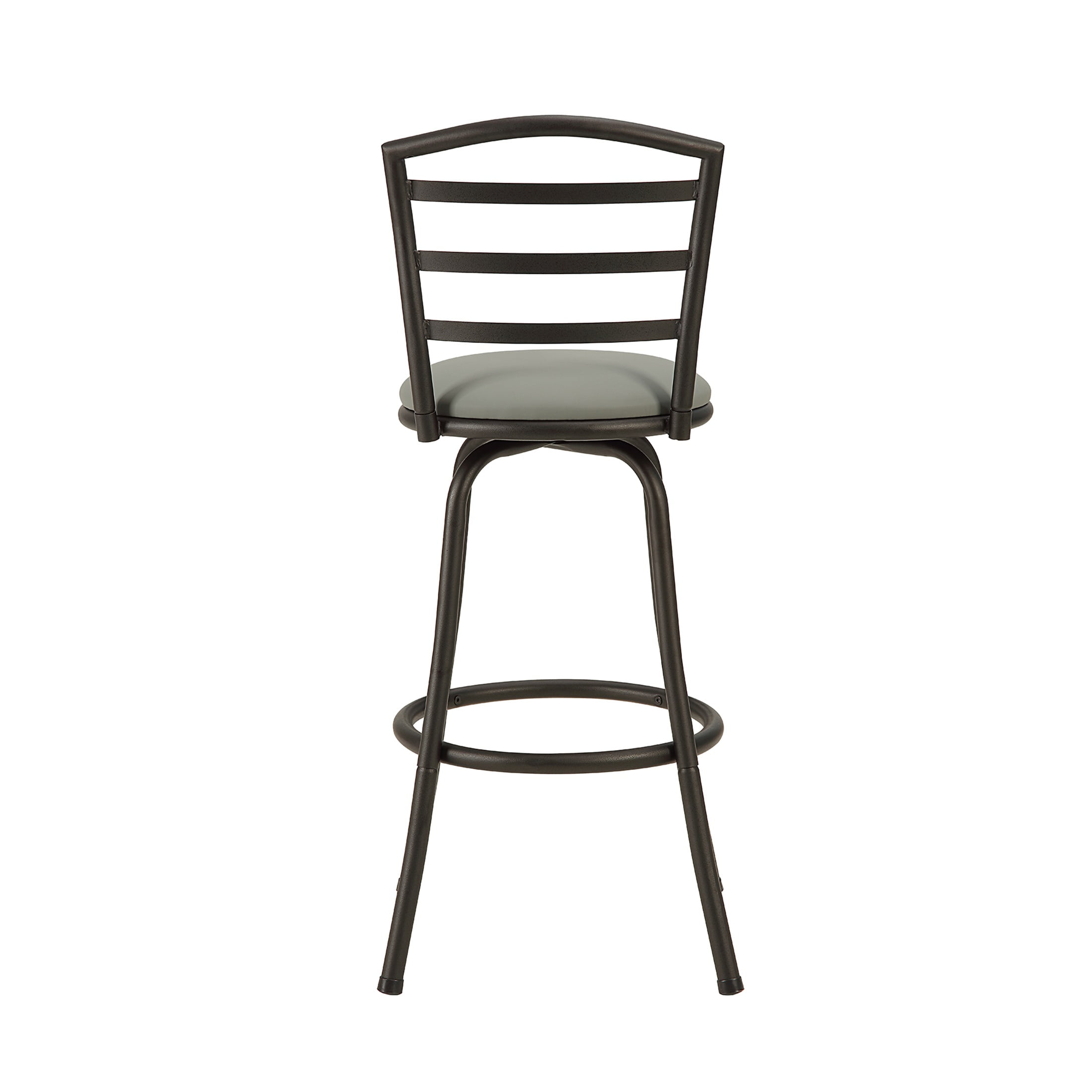 Mainstays 3 Pack Indoor Adjustable  24" or 29" Swivel Adjustable Black Metal Barstool, Dark Gray Seat