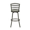 thumbnail image 3 of Mainstays 3 Pack Indoor Adjustable  24" or 29" Swivel Adjustable Black Metal Barstool, Dark Gray Seat, 3 of 10