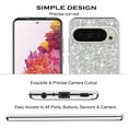 thumbnail image 6 of Compatible with Google Pixel 9 Pro XL Case Glitter Shockproof, Google Pixel 9 Pro XL Phone Case Bling Sparkly TPU and PC Silicone Shiny Girl Women Thin Protective Cover (Silver), 6 of 14