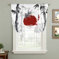 thumbnail image 2 of Black White Botanical Balloon Curtains for Living Room/French Door, Red Moon Ink Wash Art Tie Up Curtains 63 Inch Length Energy Saving Kitchen Curtains Shades for Windows 42"x63", 2 of 8