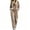 Khaki, variant on Szluipve Women Velvet 2 Piece Tracksuit Zip Up Hooded Long Sleeve Jacket High Waist Wide Leg Pants Casual Solid Loungewear Matching Set