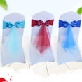 thumbnail image 3 of Wedding Chair Satin Sash Bow Tie Organza Ribbon Chair Sashes Stretch Bow Knot For Dining Room Banquet Party Decoration Supplies, 3 of 9