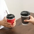 thumbnail image 7 of Taotanxi 40-Pack Disposable Coffee Cup Set With Lid And Straw, Milk Tea Cup With Spare Paper Cup (Boxed (Cup 13.9 Oz + Lid + Stirring Stick), 7 of 7