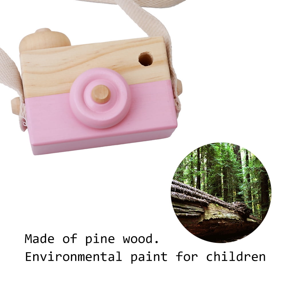 Kid's Baby Wood Camera Toys Child Room Decor Natural Safe Wooden Camera New 