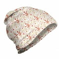 thumbnail image 1 of Mushroom Unisex Beanie, Abstract Fungus Elements, Hiking Outdoors, Vermilion and Multicolor, by Ambesonne, 1 of 1