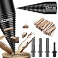 thumbnail image 6 of ASKITO Wood Splitting Drill Bit Set 45mm & 32mm, Heavy Duty Cone Bit for Electric Drill, Split Dry Soft Wood Easily with 4 Attachments, Log Splitter Tool Kit, 6 of 9