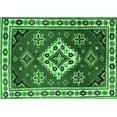thumbnail image 1 of Ahgly Company Indoor Rectangle Geometric Emerald Green Traditional Area Rugs, 2' x 3', 1 of 4