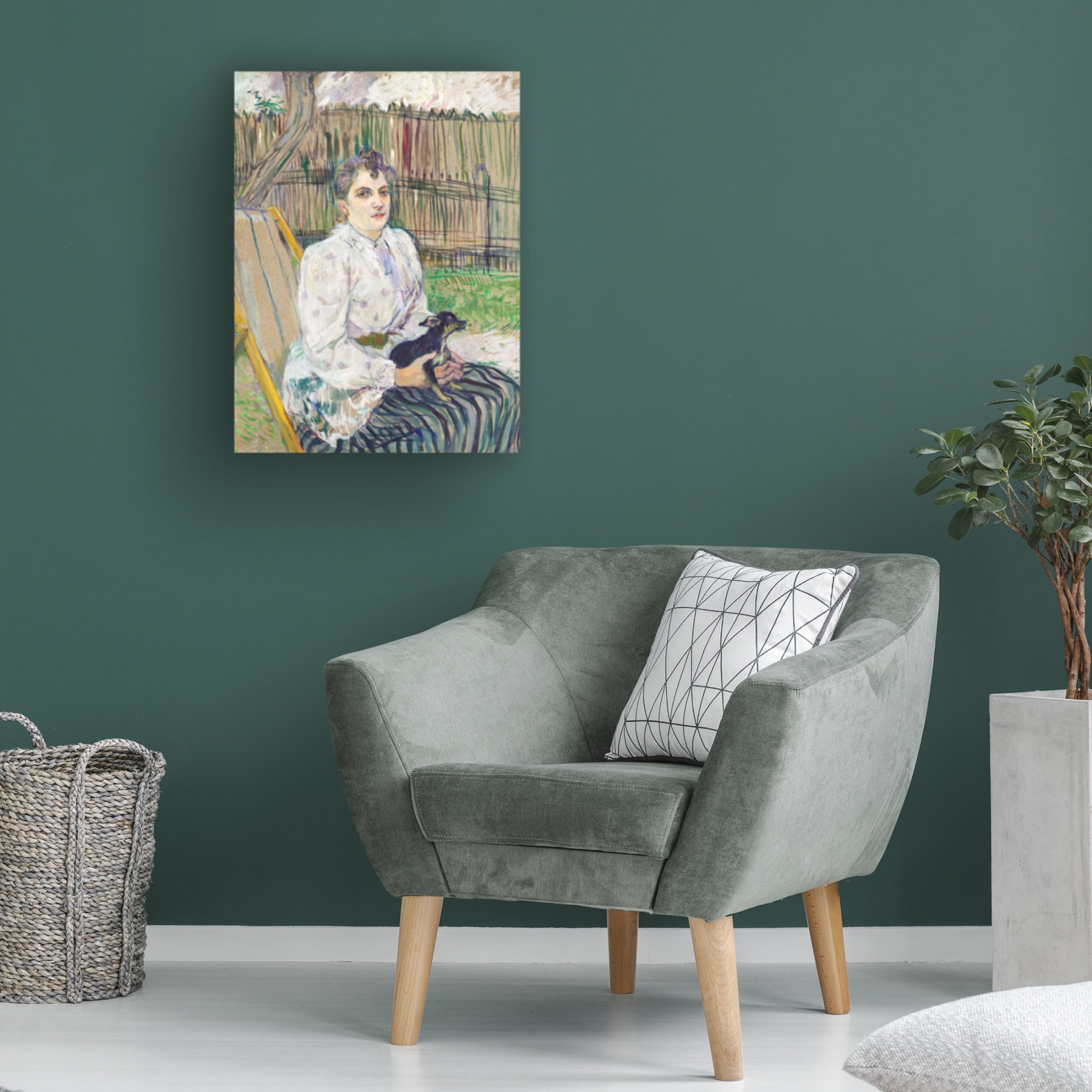 Trademark Fine Art Pictufy Lady With a Dog 1891 Canvas Wall Art