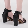 thumbnail image 3 of Vedolay Wide Sandals Women Ankle Strap Buckle Wedge Sandals Fashion Open Toe Sandals,Black 40, 3 of 5