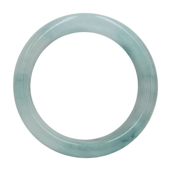 Jade Bangle 48–72mm | YingMart Natural-Colour Jadeite Blue White Gift Grandmother Mens  (48-50mm)