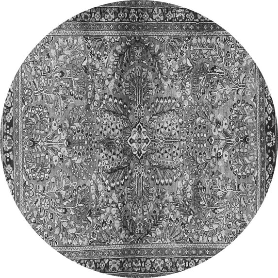 Ahgly Company Indoor Round Persian Gray Traditional Area Rugs, 6' Round