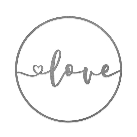 Rusted Orange Metal 12" Minimalist Love Sign