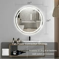 thumbnail image 6 of Round LED Bathroom Vanity Mirror with Lights 24 Inch Round LED Wall Mounted Mirror with Lights 3 CCT Dimmable LED Vanity Mirror Anti-Fog Dual Lighted LED Bathroom Mirror , 6 of 6