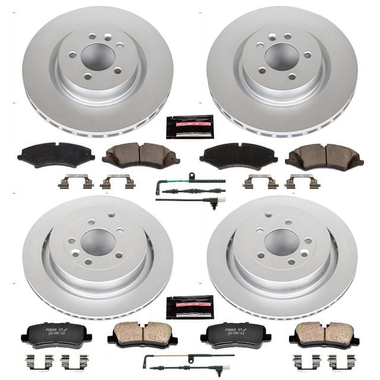 PowerStop Front and Rear Geomet Coated Brake Rotor and Pad Kit Fits: LAND ROVER Select Models CRK6720