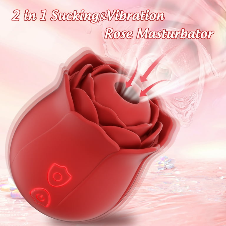 Rose Sex Toys for Women,KERERO Adult Toys Vibrator with 10 Tapping Patterns  & Sucking Patterns Female Toys,Thrusting Vibrator Adult Sex Toys for Women  and Couple