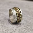 thumbnail image 5 of Wide Spinner Band, Bohemian Ring, 925 Sterling Silver Ring, Spinning Thumb Ring, Three Tone Ring, Fidget Ring, Handmade Jewelry, Christmas Oxidized, Brass Copper Band, Anxiety Ring, Mans Band Gifts, 5 of 6