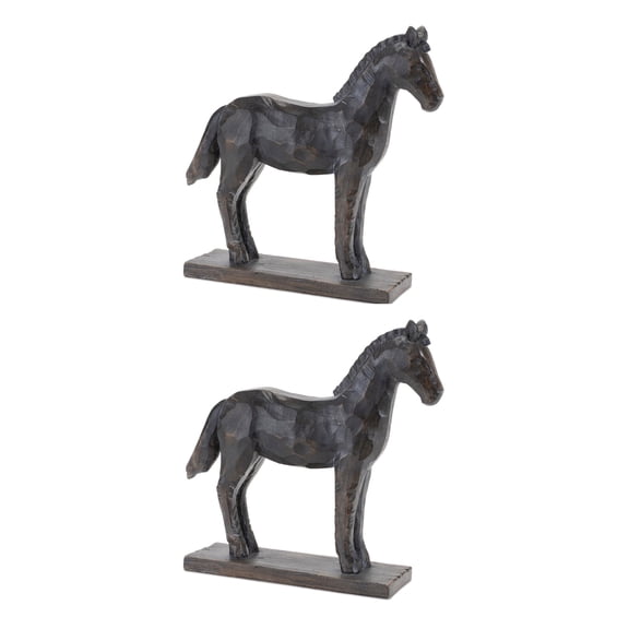 Melrose Horse on Stand Figurines - 8.5" - Set of 2