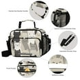 thumbnail image 3 of FORMRS Student Lunch Bag Insulated Reusable Cooler Box with Zipper Pockets, Beige Cute Cats, 3 of 9