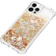 thumbnail image 6 of Compatible with iPhone 12 Pro Max Case Glitter Luxury Cute Love Liquid Quicksand Clear Soft TPU Girls Women Stylish Bumper Shockproof Protective Case for iPhone 12 Pro Max Golden YB, 6 of 12