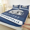 thumbnail image 3 of Erosebridal SIndianapolis Bed Sheets Twin,Navy Blue Green Stripes Bedding Twin Size,Rugby Helmet Sheet Set Twin,Stylish Living Room Decoration，3-Piece, 3 of 8