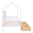 thumbnail image 3 of Bellemave Twin House Bed with Storage Drawers and Shelves, Playhouse Bed Frame, Wood Montessori Bed (White), 3 of 13