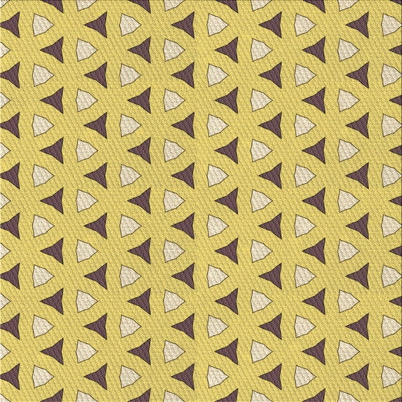 Ahgly Company Machine Washable Indoor Square Transitional Bold Yellow Area Rugs, 4' Square